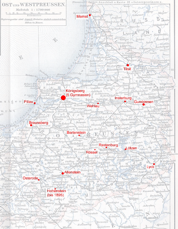 Höhere Schulen in Ostpreußen im Jahr 1903