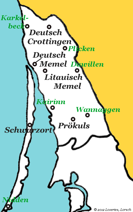 Kirchspiele des Landkreises Memel