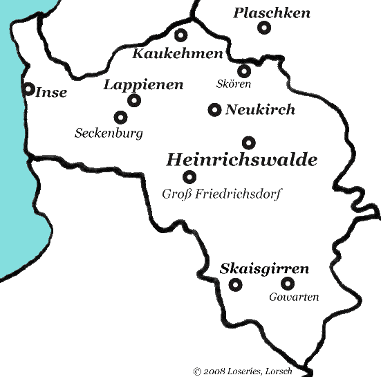 Kirchspiele des Landkreises Niederung (1938: Elchniederung)