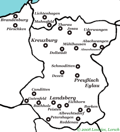Kirchspiele des Landkreises Preußisch Eylau