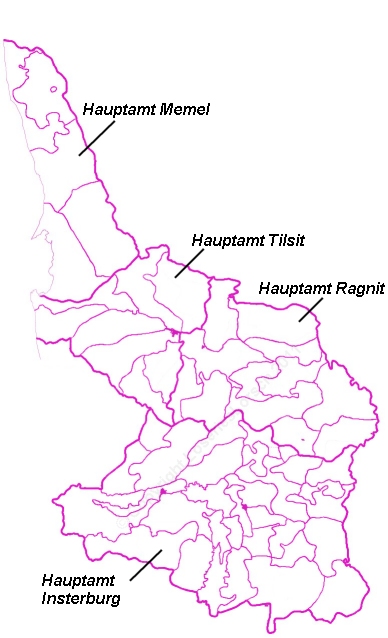 Amtsgrenzen Preussisch-Litauen um 1736